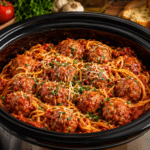 Crockpot Spaghetti and Meatballs